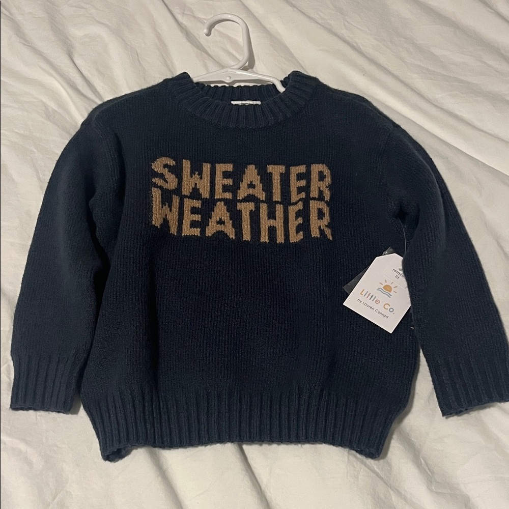 Little Co. Navy Sweater Weather Kids Sweater